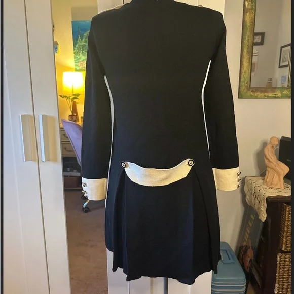 Vintage Moschino Jeans Sweater Knit Black Dress L (fits S/M) - Picture 10 of 13